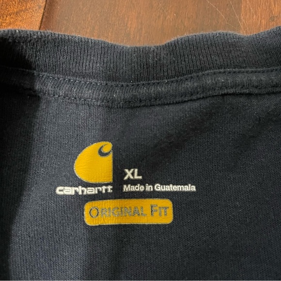 Carhartt Short Sleeve Pocket Tshirt Men’s Size XL Navy Work Wear - Picture 3 of 7